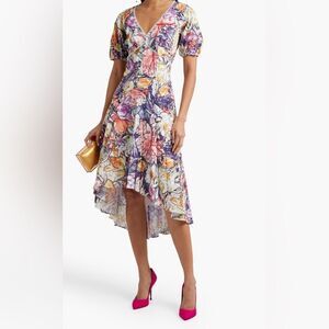 Marchesa Notte Asymmetrical Floral Dress NWT Size 2